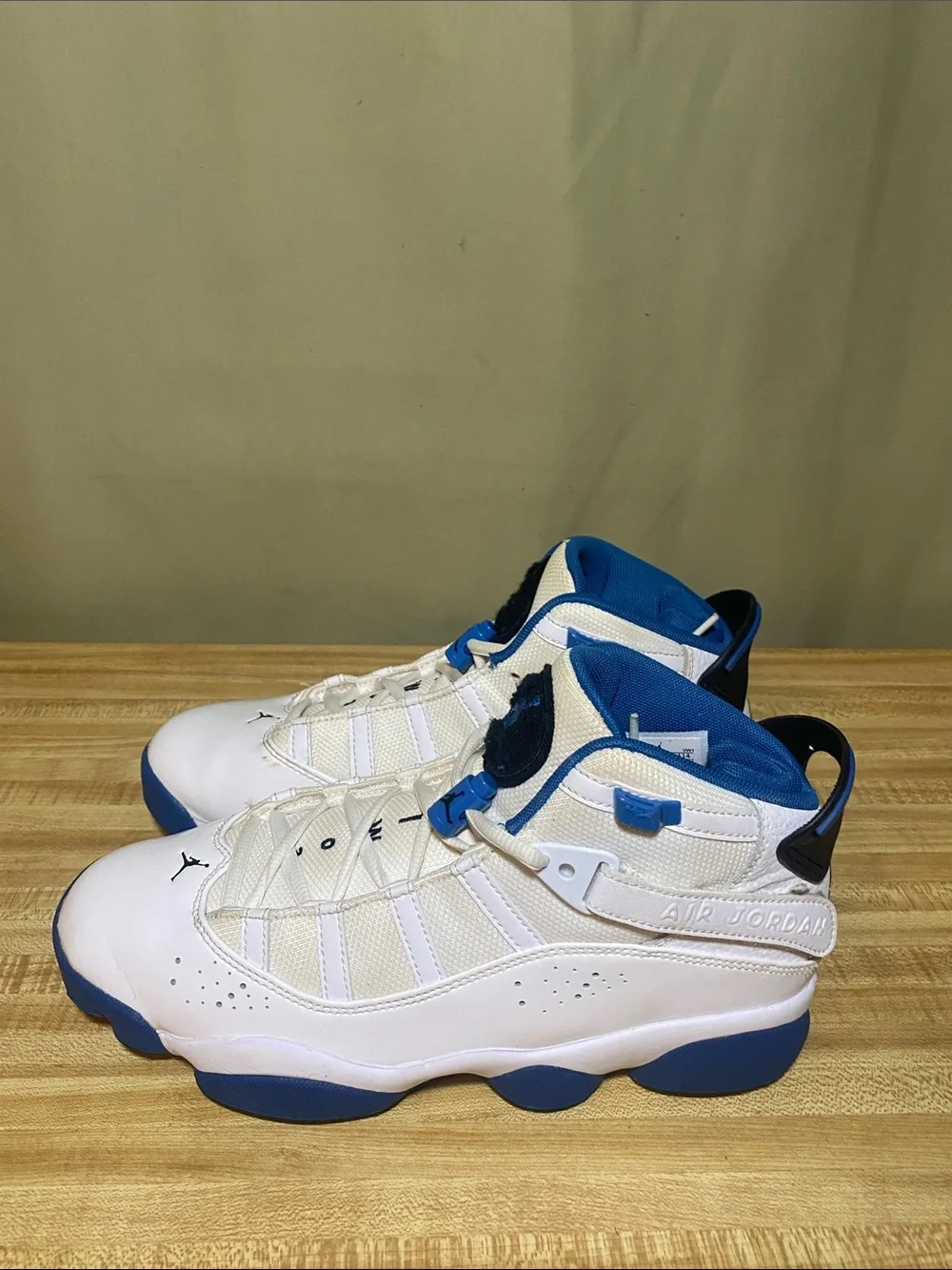 Jordan 6 Rings White Marina Blue 322992-114 Mens Basketball Shoes size 8